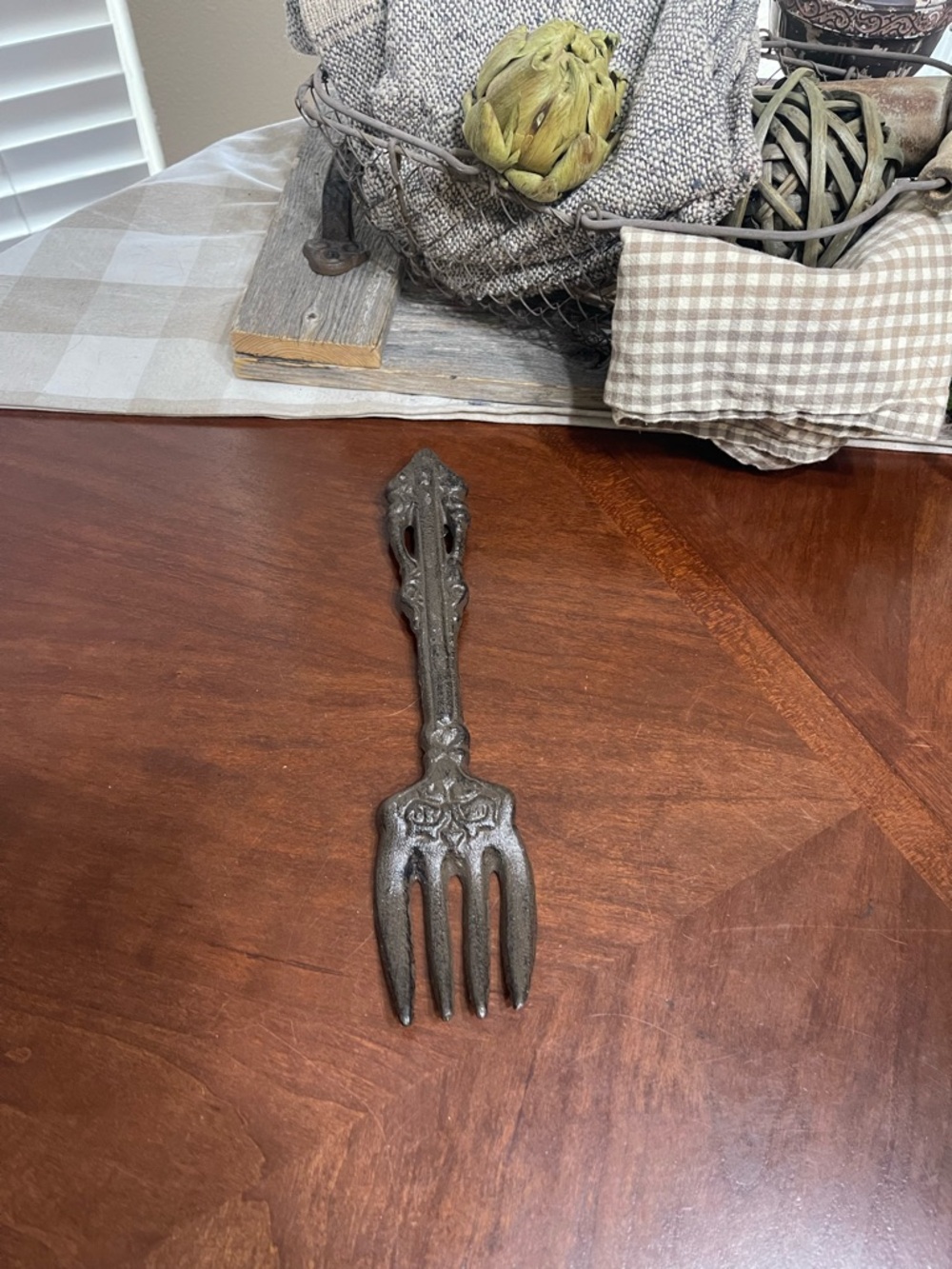 Cast Iron Fork Spoon Wall Decor primitive  Farmhouse Rustic